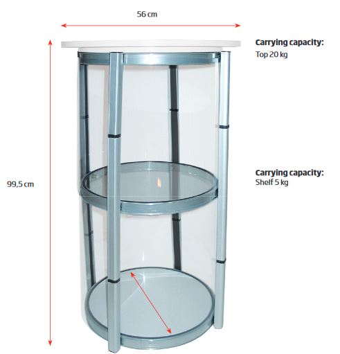 circle counter maße 58x107 cm tragkraft