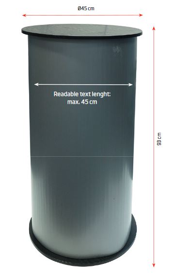 Runde Kunststoff-Messetheke für Promotion & Beratung