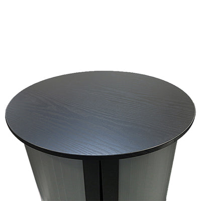 Messetheke rund mit wendbarer Schwarz-Weiß-Tischplatte