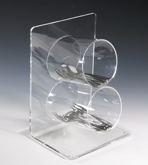 Acryl Organizer 2 Fächer für Besteck, Teebeutel und Kaffeezubehör