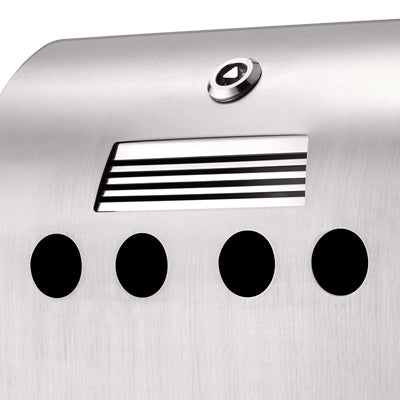 Wandascher Convex aus rostfreiem und gebürstetem Stahl mit Schloss mit 2,12 Liter-Behälter