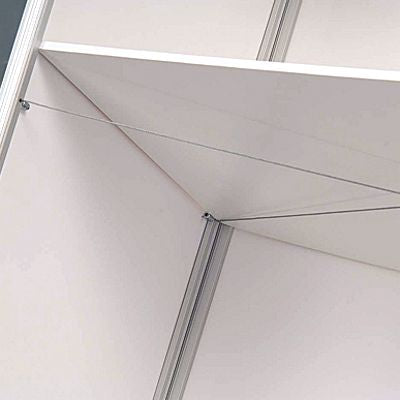 alu rahmensystem exhibition counter curved messetheke mit ablagefach