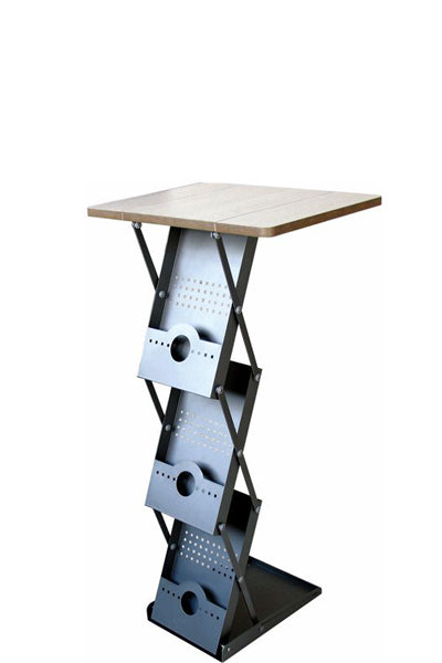 faltbare promotiontheke aluminium mit 3xA4 prospektfächern