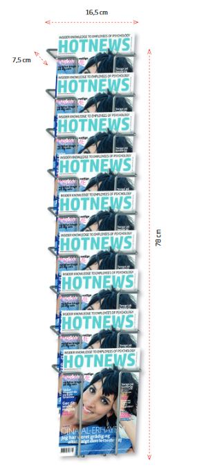 Flyerhalter aus Draht für 9 A5-Broschüren, silber polyesterlackiert