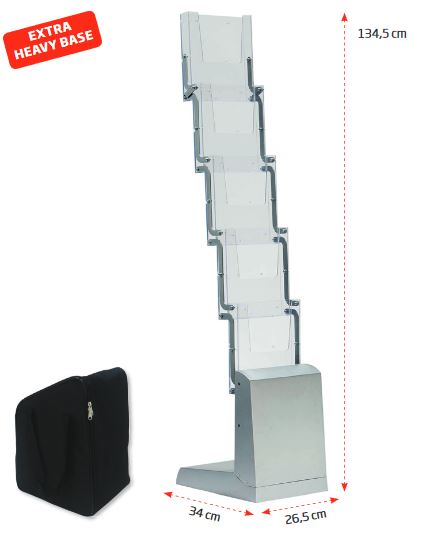 Mobiler Prospektständer Fold Up – Seitenansicht aufgebaut