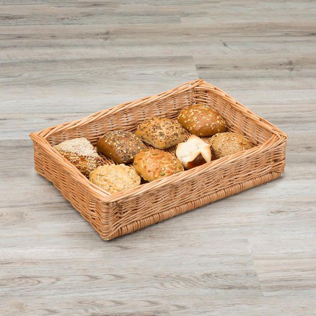 Kleiner Verkaufskorb aus Vollweide mit Brötchen und Backwaren für Bäckerei und Verkaufsfläche