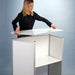 promotiontheke curved counter mit weisser tischplatte alu profil, für Messe und Events, Beratung und Verkauf