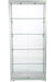 Glasvitrine Duo Tower ohne Schrank in Silber mit LED-Beleuchtung, Frontansicht