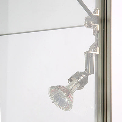 LED-Spot an der Glasvitrine Duo Tower in Silber, Detailansicht 1