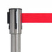 Edelstahl-Absperrpfosten mit integriertem rotem 3 Meter Gurtband