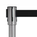 Edelstahl-Absperrpfosten mit integriertem schwarzem 3 Meter Gurtband