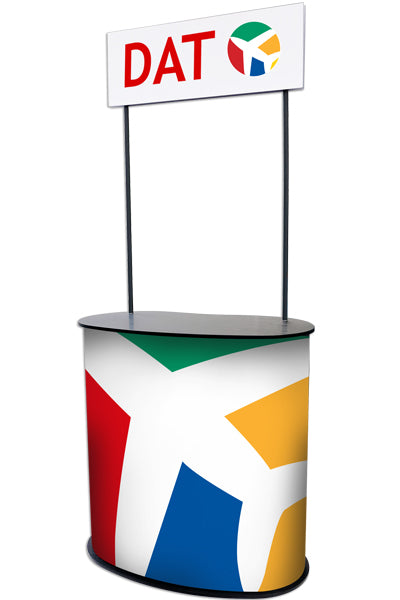 gebogener messecounter mit logoplatte