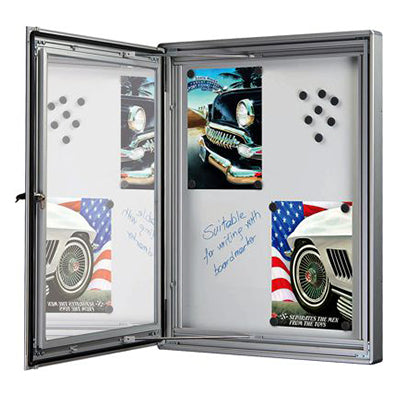 Wandmontage horizontal – wetterfester Aluminium-Schaukasten