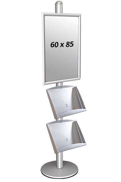 Infoständer mit Klapprahmen A1 - 60 x 85 cm mit 2x A3 Prospektregal 