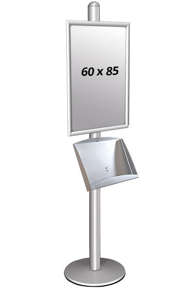 Infoständer 60 x 85 cm mit Prospekthalter und Klapprahmen freistehend