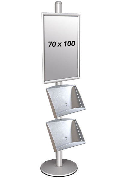 Infoständer 70 x 100 cm mit 2x A3 Prospektablage freistehend