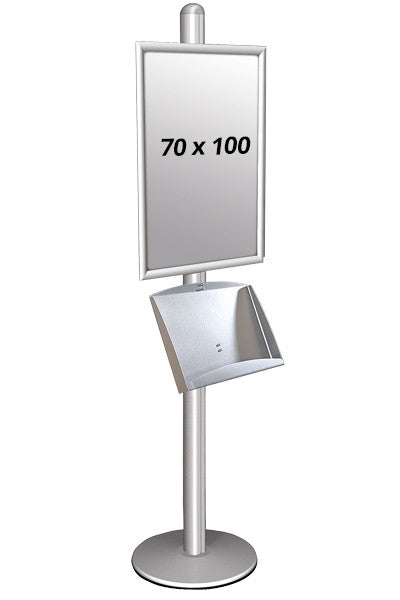 Infoständer 70 x 100 cm mit Prospekthalter und Klapprahmen freistehend