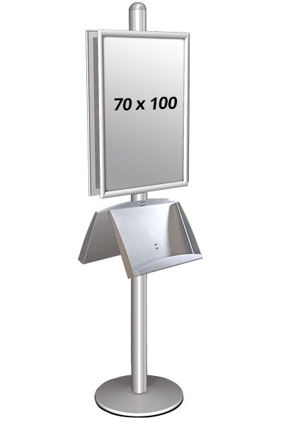 Infoständer doppelseitig Format 70 x 100 cm mit Prospekthalter A4 aus Aluminium