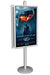 Infoständer doppelseitig mit zwei Klapprahmen 70 x 100 cm freistehend Detailansicht der Aluminiumrahmen für schnellen Posterwechsel im Innenbereich