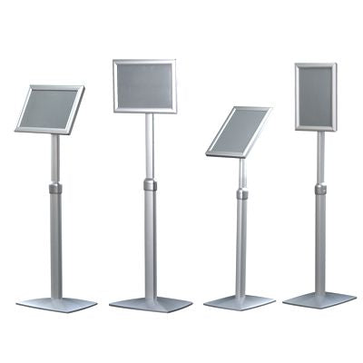 Höhenverstellbarer Infoständer A4 A3 mit Klapprahmen Aluminium für Empfang Messe und Behörden