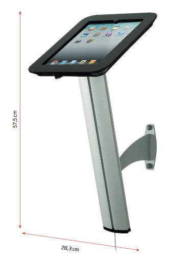 Einsatzbeispiel der iPad Air-Halterung im Showroom für digitale Präsentation