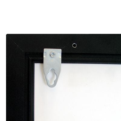 Detailansicht 33 mm Klapprahmen in Schwarz mit Strukturlack – schneller Motivwechsel