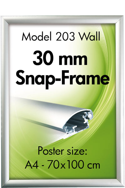 Klapprahmen 30 mm Silber für Plakate und Aushänge, Größen A4 bis 70 × 100 cm