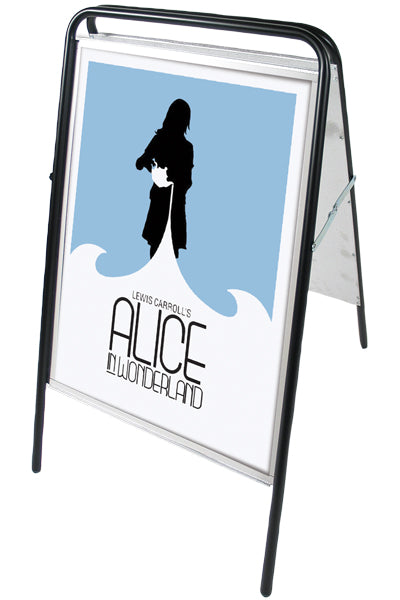 Schwarzer wetterfester Kundenstopper A1 für Angebote im Einzelhandel