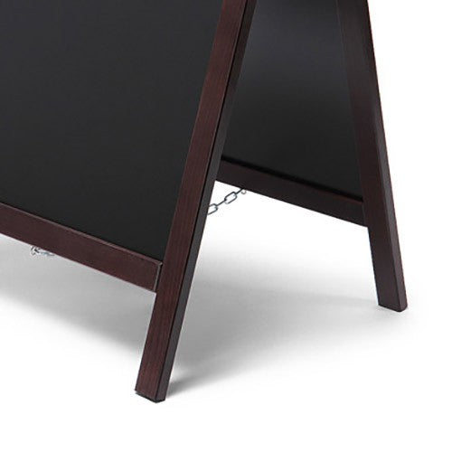 Standfuß und A-Board Konstruktion Kundenstopper Holz dunkelbraun für Gastronomie