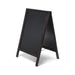 Kundenstopper aus schwarzem Holz mit beidseitiger Kreidetafel 55 x 85 cm für den Außenbereich