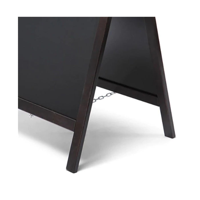 Schwarzer Holz Kundenstopper mit stabilem Standfuß als A-Board