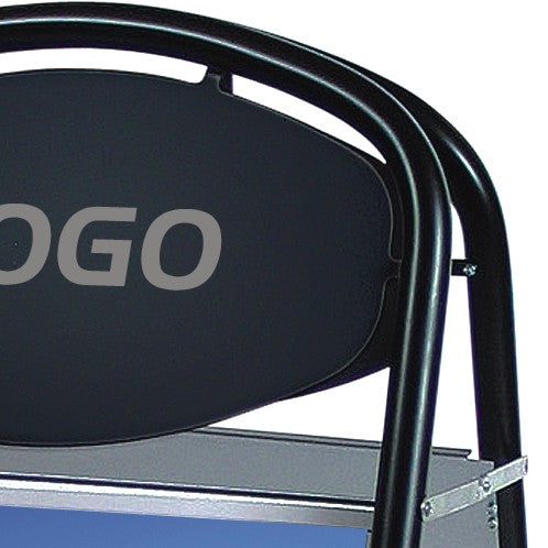 Oberer Logoaufsatz eines Kundenstoppers für Markenwerbung