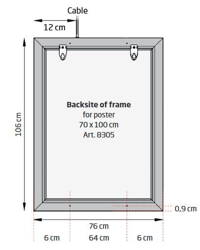 Einseitiger LED-Leuchtkasten Crown als Hängeschild für den Außenbereich