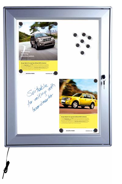 LED-beleuchteter Menü-Schaukasten aus Aluminium mit abschließbarer Tür für Gastronomie und Unternehmen