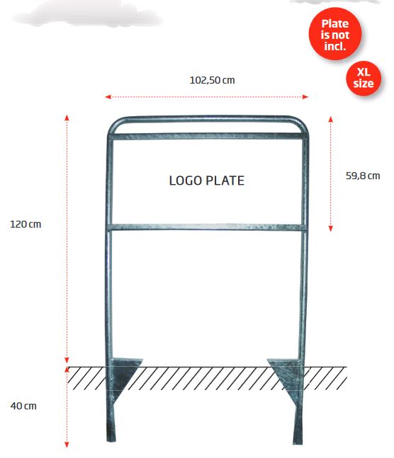 Maklerschild XL mit großer Werbefläche für Grundstücke