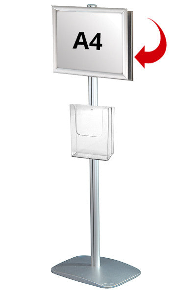 Mini Infoständer beidseitig mit A4 Klapprahmen und Prospekthalter für Flyer Informationen und Besucherhinweise im Innenbereich