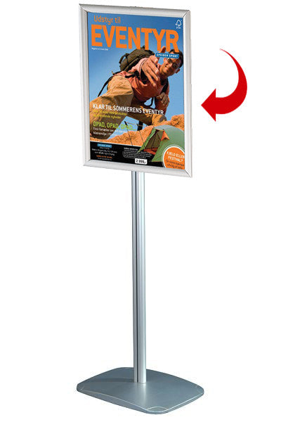 Mini Infoständer mit Aluminium Klapprahmen A3 im Hochformat für Informationsdarstellung im Innenbereich