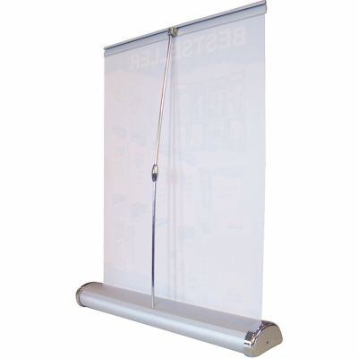 Mini Roll-Up Werbedisplay mit Rückstütze für stabile Präsentation, Blank