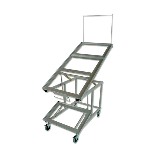 Mobiler Verkaufsständer für 4 Euronormkisten mit Rollen für Obst und Gemüse