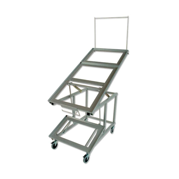 Mobiler Verkaufsständer für 4 Euronormkisten mit Rollen für Obst und Gemüse