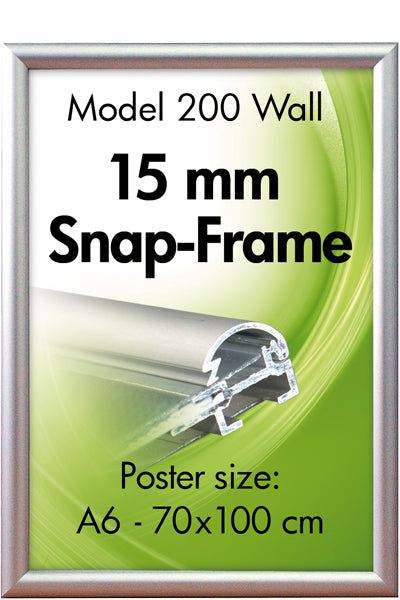 Klapprahmen Silber mit 15 mm Profil in A5 bis 70 × 100 cm, Posterrahmen mit Klappmechanik, Produktansicht