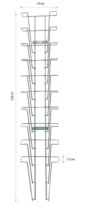 Robuster Wandprospekthalter für Magazine, Kataloge und Flyer