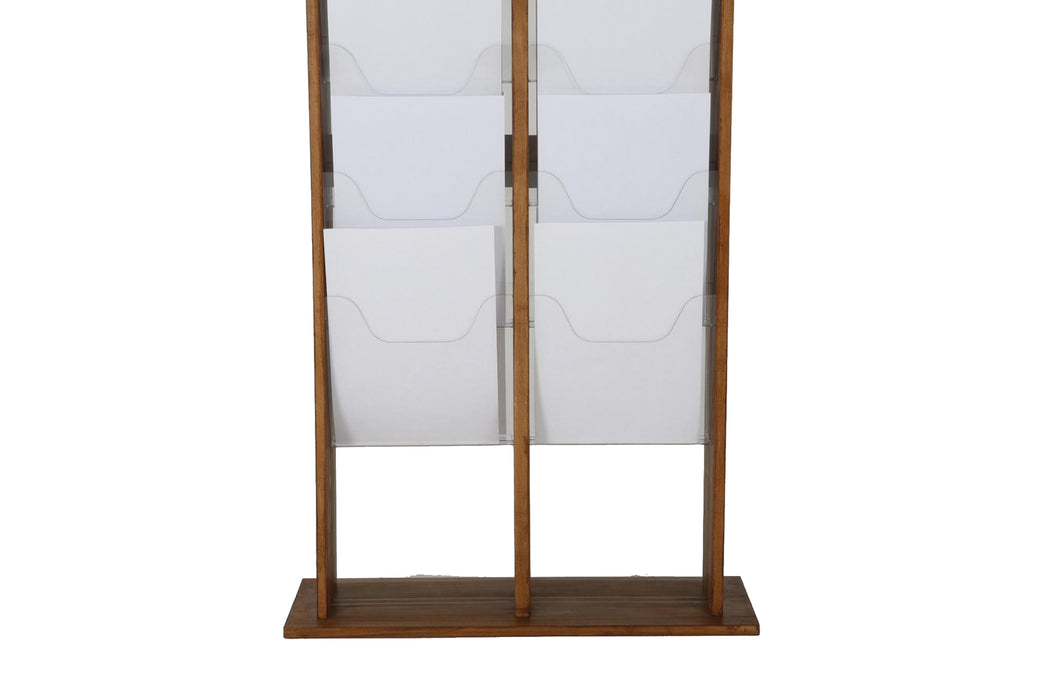 Moderner Boden-Prospekthalter aus Holz für Wartezimmer und Lobbys