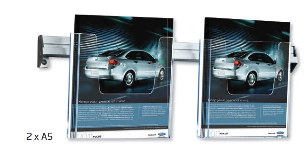 Prospekthalter Wandmodell Acryl A5 transparent