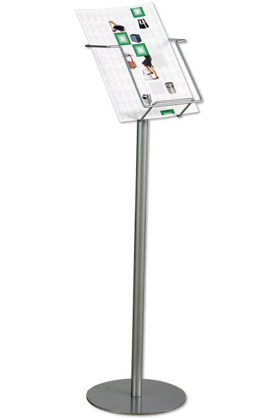 Prospektständer A4 Silber mit stabilem Standfuß für Messen