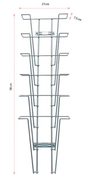 Robuster Draht-Broschürenhalter für A4-Formate an der Wand
