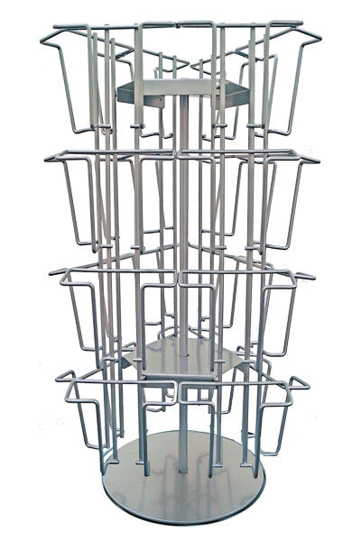 Drehbarer Prospektständer A6 – silbernes Drahtgestell - Prospekte übersichtlich präsentieren