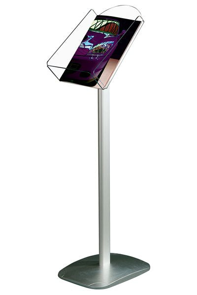 Prospektständer Expo A4 aus Aluminium mit Polycarbonat für Lobby und Empfang