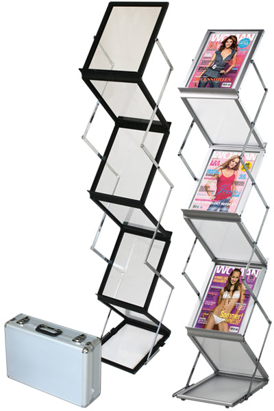 Prospektständer Flex aus Aluminium – Frontansicht