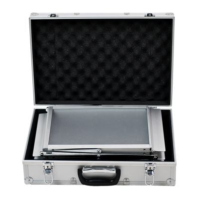 Transportkoffer für Prospektständer Flex geöffnet